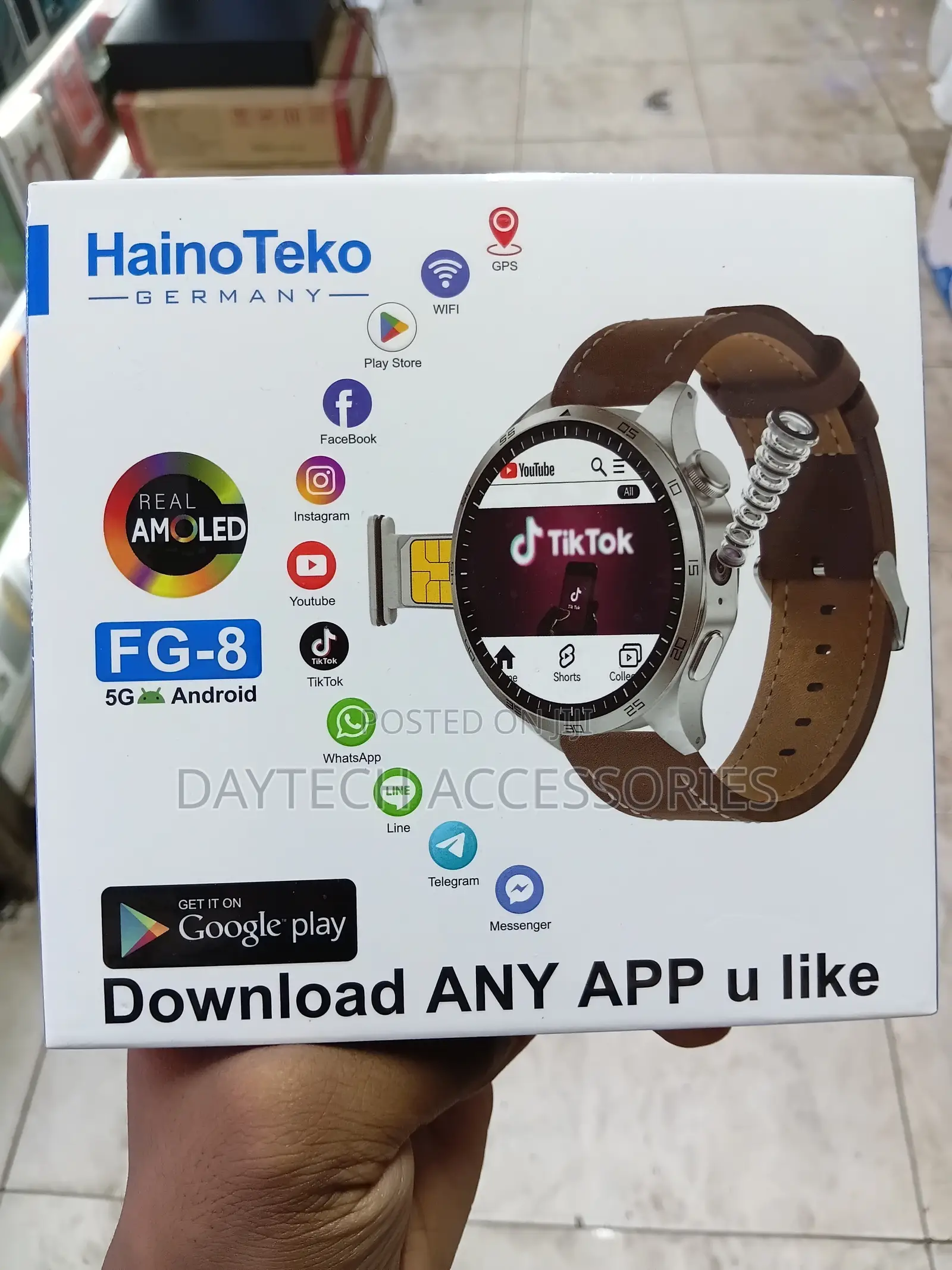 HainoTeko FG-8 5G Android Smart Watch With SIM Card Support.