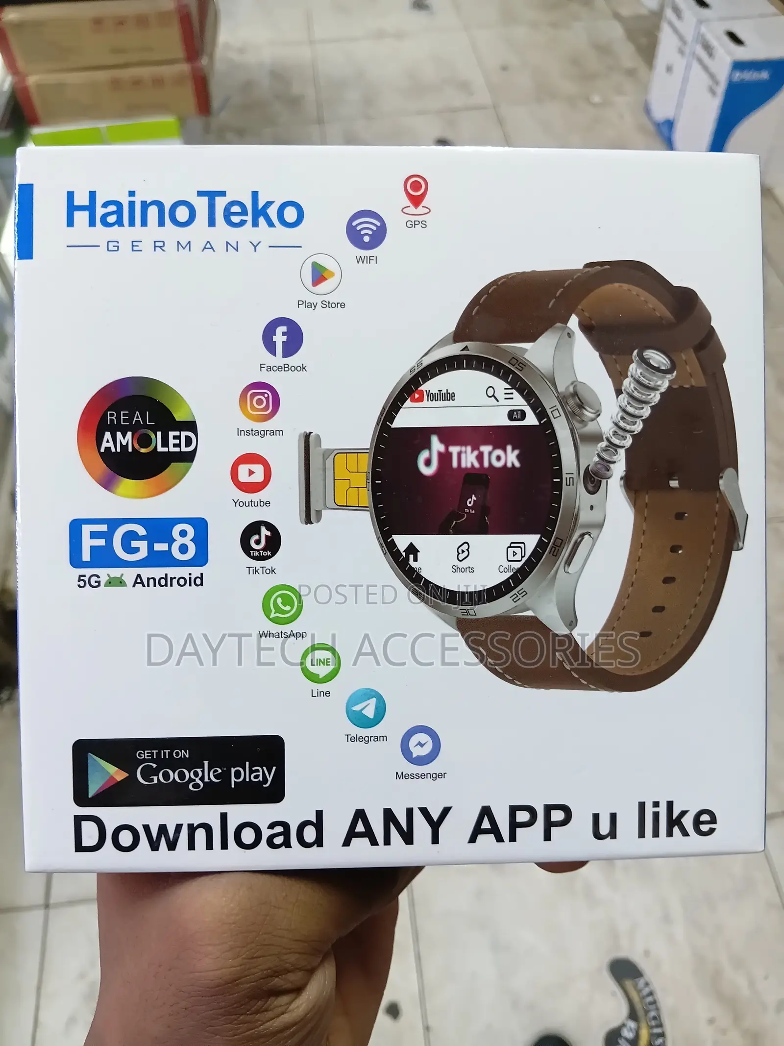 HainoTeko FG-8 5G Android Smart Watch With SIM Card Support.