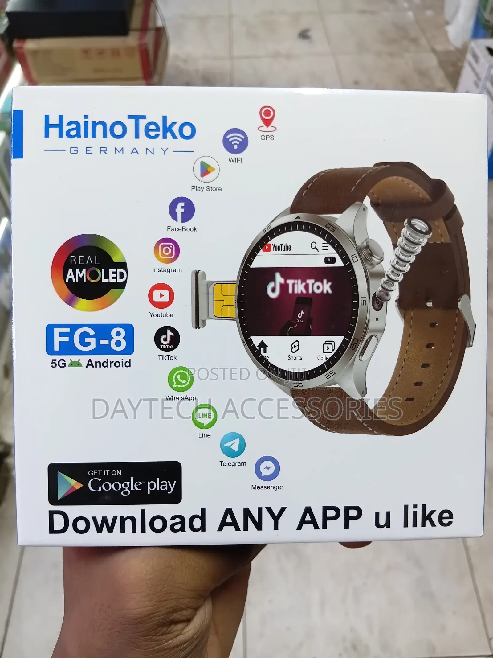 HainoTeko FG-8 5G Android Smart Watch With SIM Card Support.