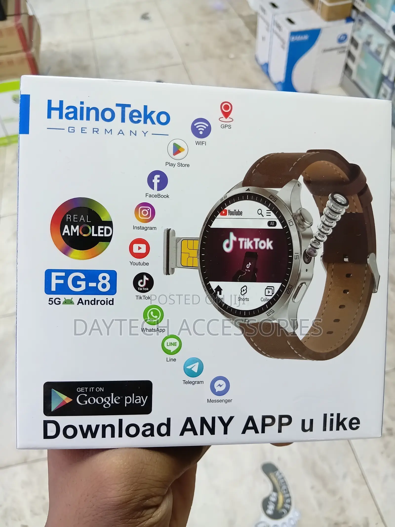 Haino Teko FG8 Android Smartwatch 1.43 Inch AMOLED Display - Black