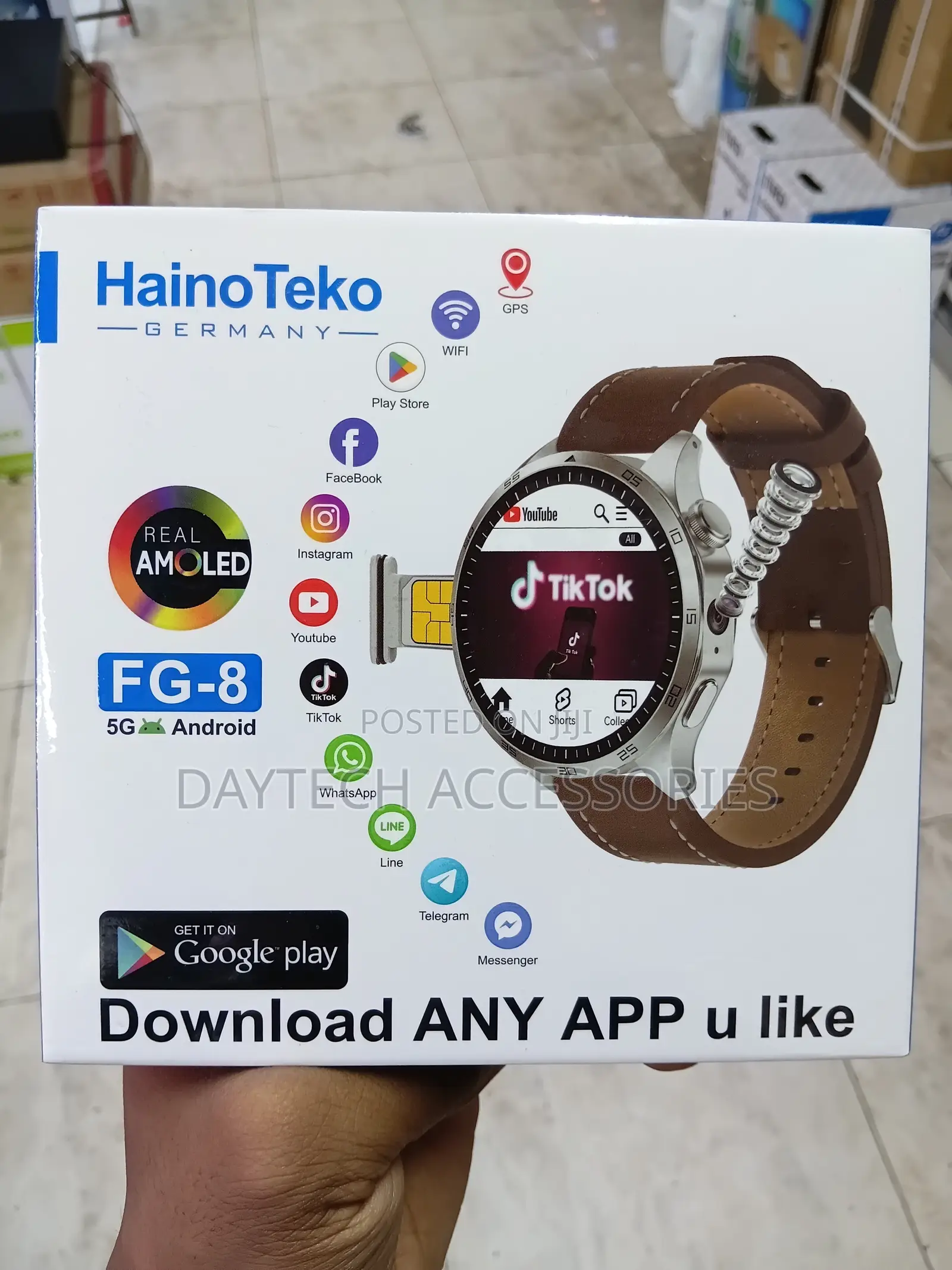 Haino Teko FG8 Android Smartwatch 1.43 Inch AMOLED Display - Black