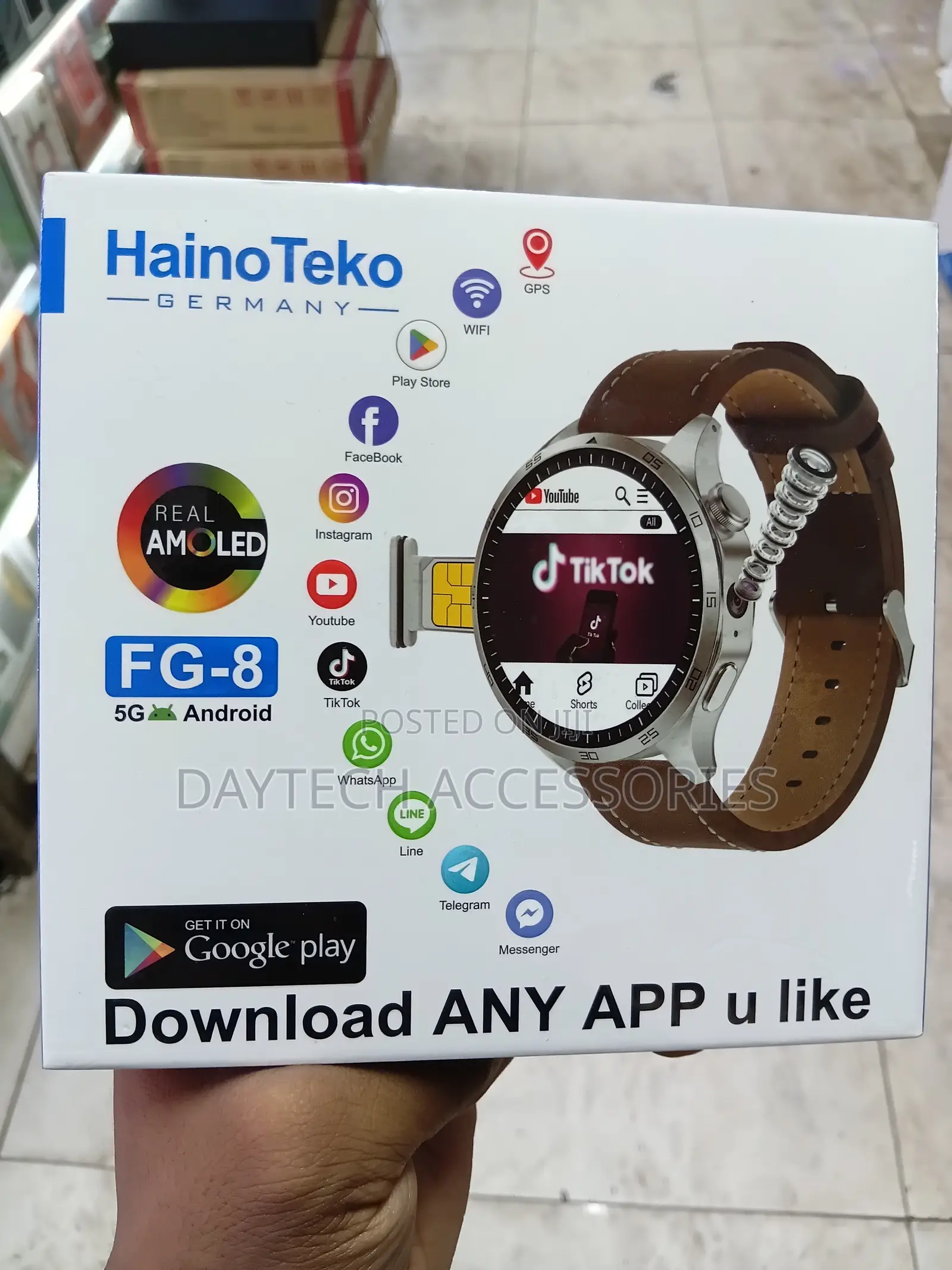 Haino Teko FG8 Android Smartwatch 1.43 Inch AMOLED Display - Black