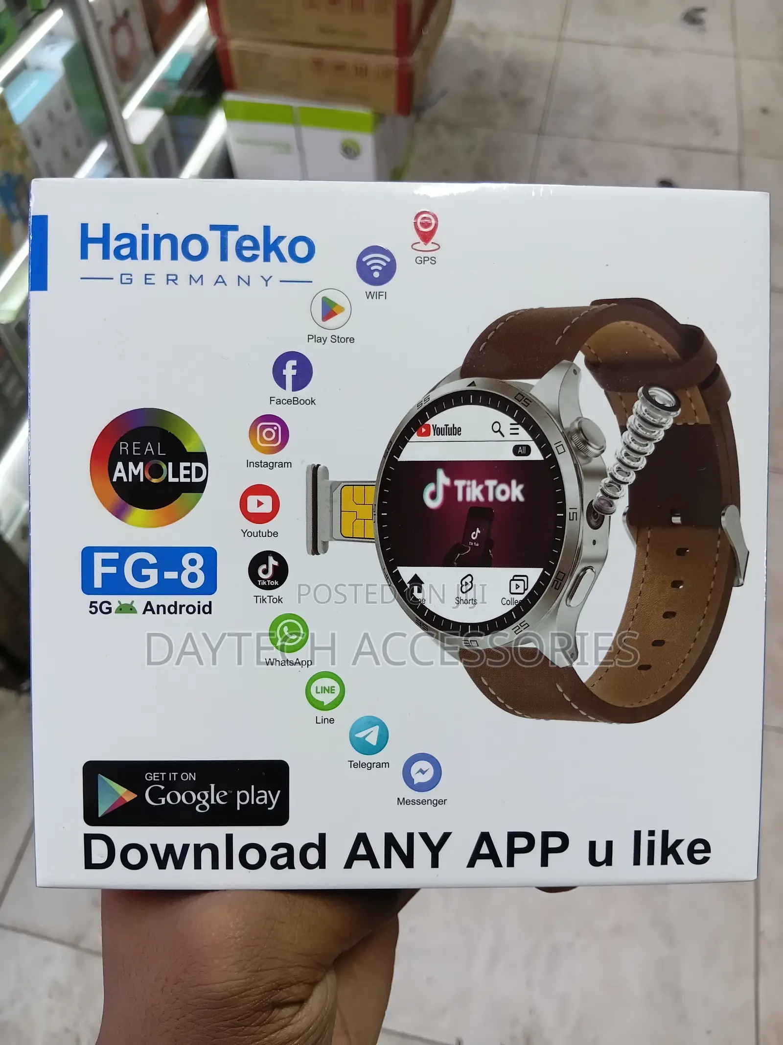 Haino Teko FG8 Android Smartwatch 1.43 Inch AMOLED Display - Black