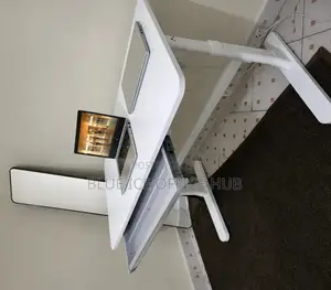 Manual Adjustable:Adjustable White Office Table With Cable Management