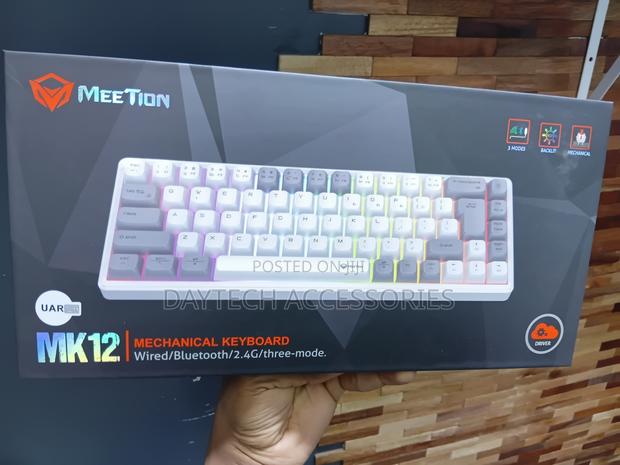 Meetion MT-MK12 Tri Mode Gaming Mechanical Keyboard 65% -Black - thumbnail 2