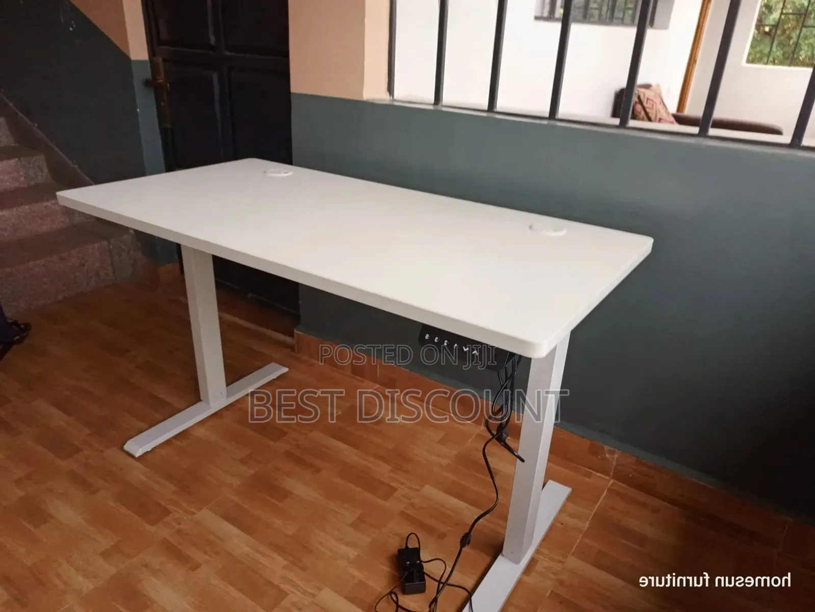 Electric Height-Adjustable Desk – Black White 1.2m