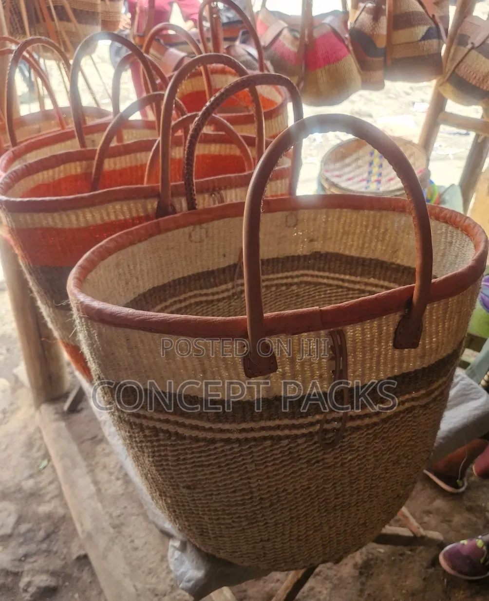 African Kiondo Swahili Baskets / Handwoven Storage Basket-Large