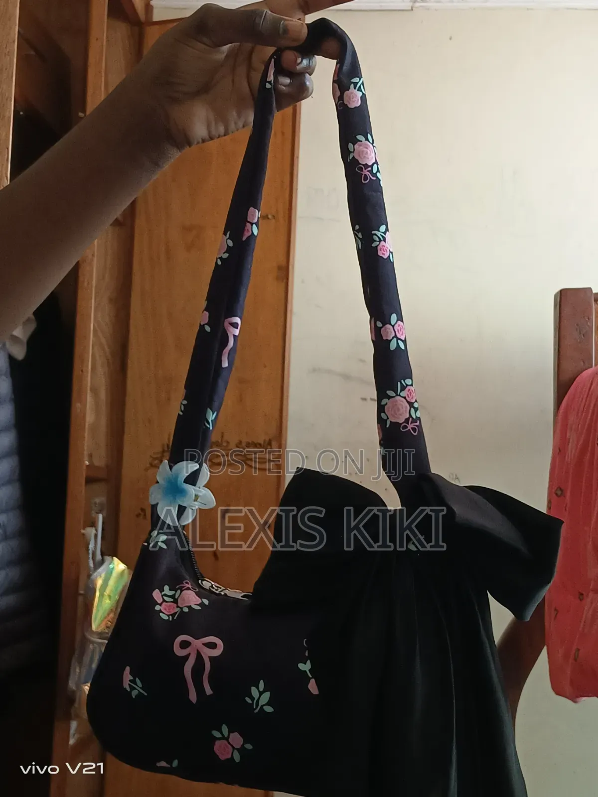 Large Capacity Shoulder Bag Pleated Floral Bag , New Design Drawstring
