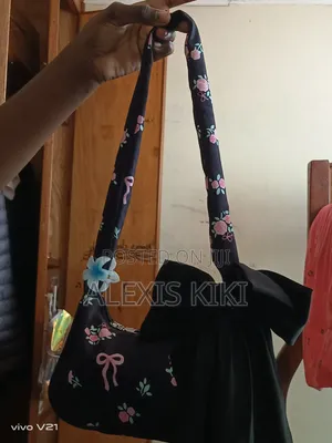 Large Capacity Shoulder Bag Pleated Floral Bag , New Design Drawstring