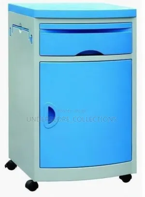 A Blue and White ABS Plastic Bedside Cabinet,