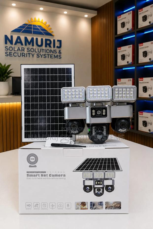Triple Lens 4G Solar PTZ CCTV Camera | SIM Card - main view