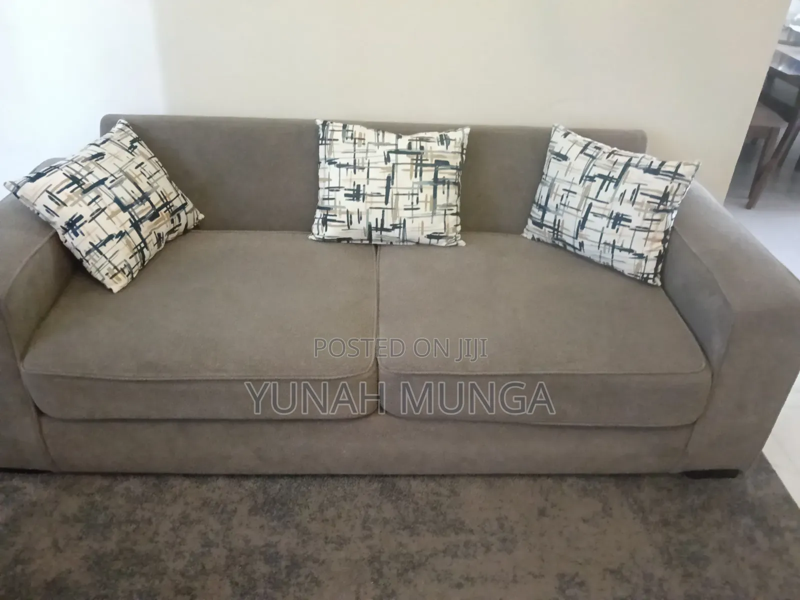 Grey 5 Seater Fabric Sofa