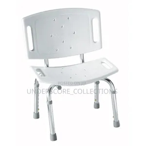 White, Height-Adjustable Shower Chair With a Backrest