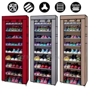 Singlerow Zipper Shoe Cabinet 50×30×158cm 10 Layers