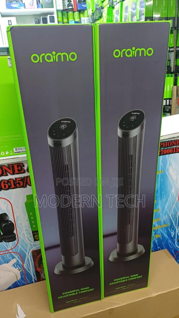 Oraimo 40" Tower Fan 50W – Powerful Airflow, 3 Wind Modes, - main view