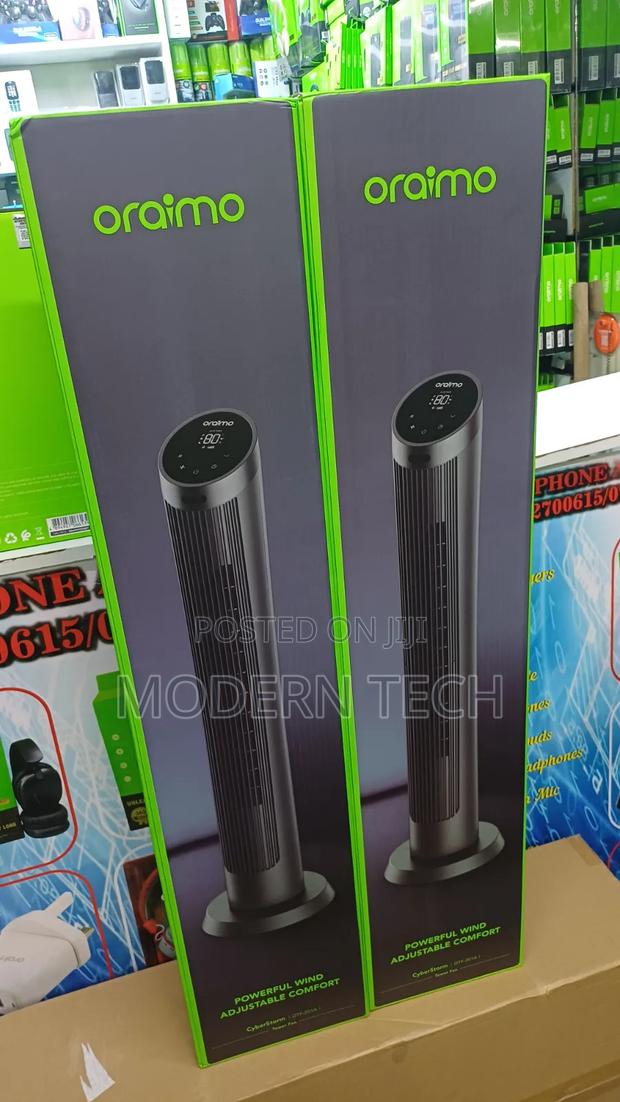 Oraimo 40" Tower Fan 50W – Powerful Airflow, 3 Wind Modes, - thumbnail 2