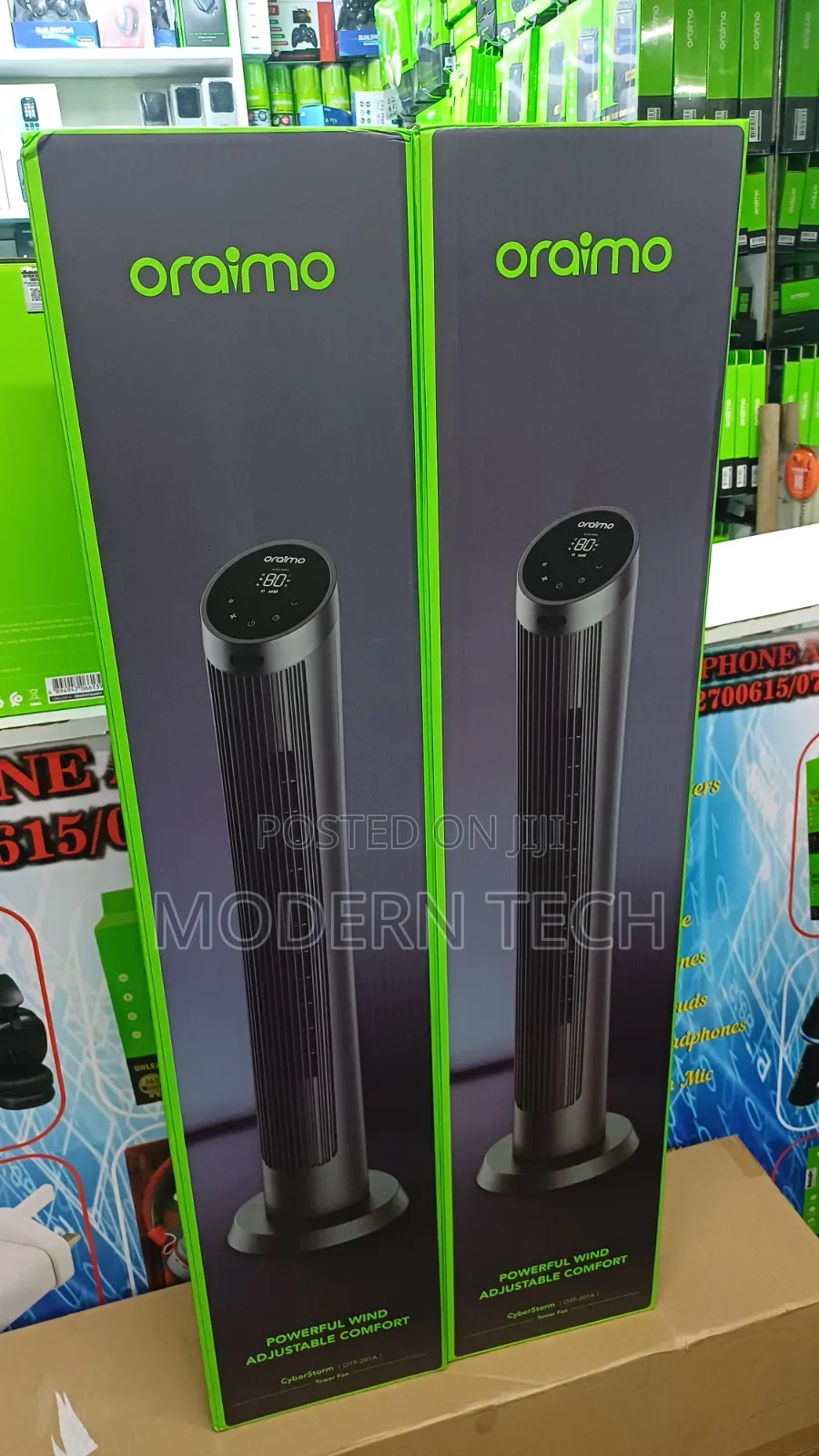 Oraimo CyberStorm 40-Inch Bladeless Tower Fan – Home Office Fan