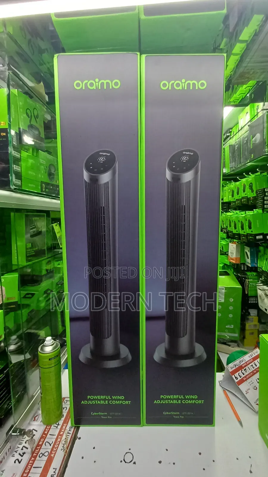 Oraimo CyberStorm 40-Inch Bladeless Tower Fan – Home Office Fan