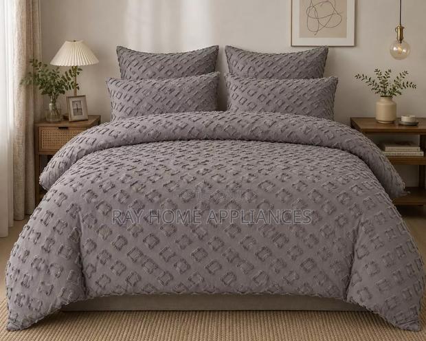 Luxury Tufted Wave Duvet Cover Set With Bedsheet - thumbnail 2