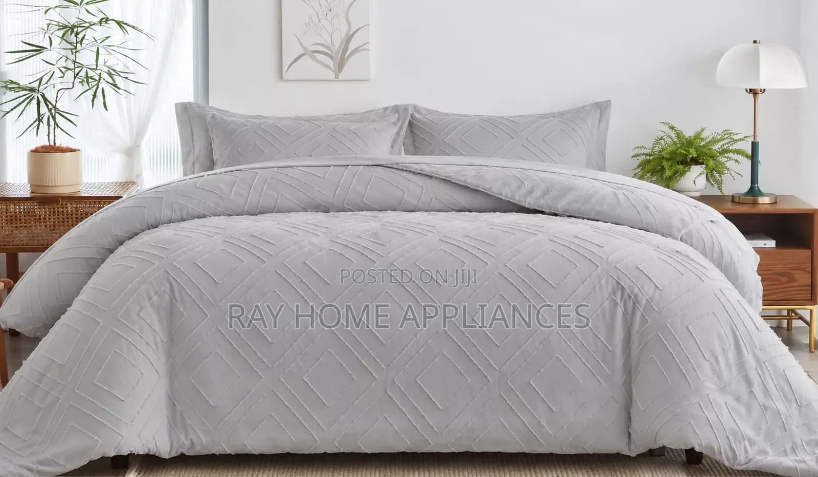 Luxury Tufted Wave Duvet Cover Set With Bedsheet