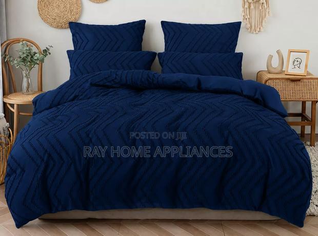 Luxury Tufted Wave Duvet Cover Set With Bedsheet - thumbnail 4
