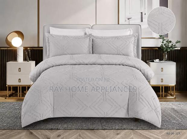 Luxury Tufted Wave Duvet Cover Set With Bedsheet - thumbnail 5