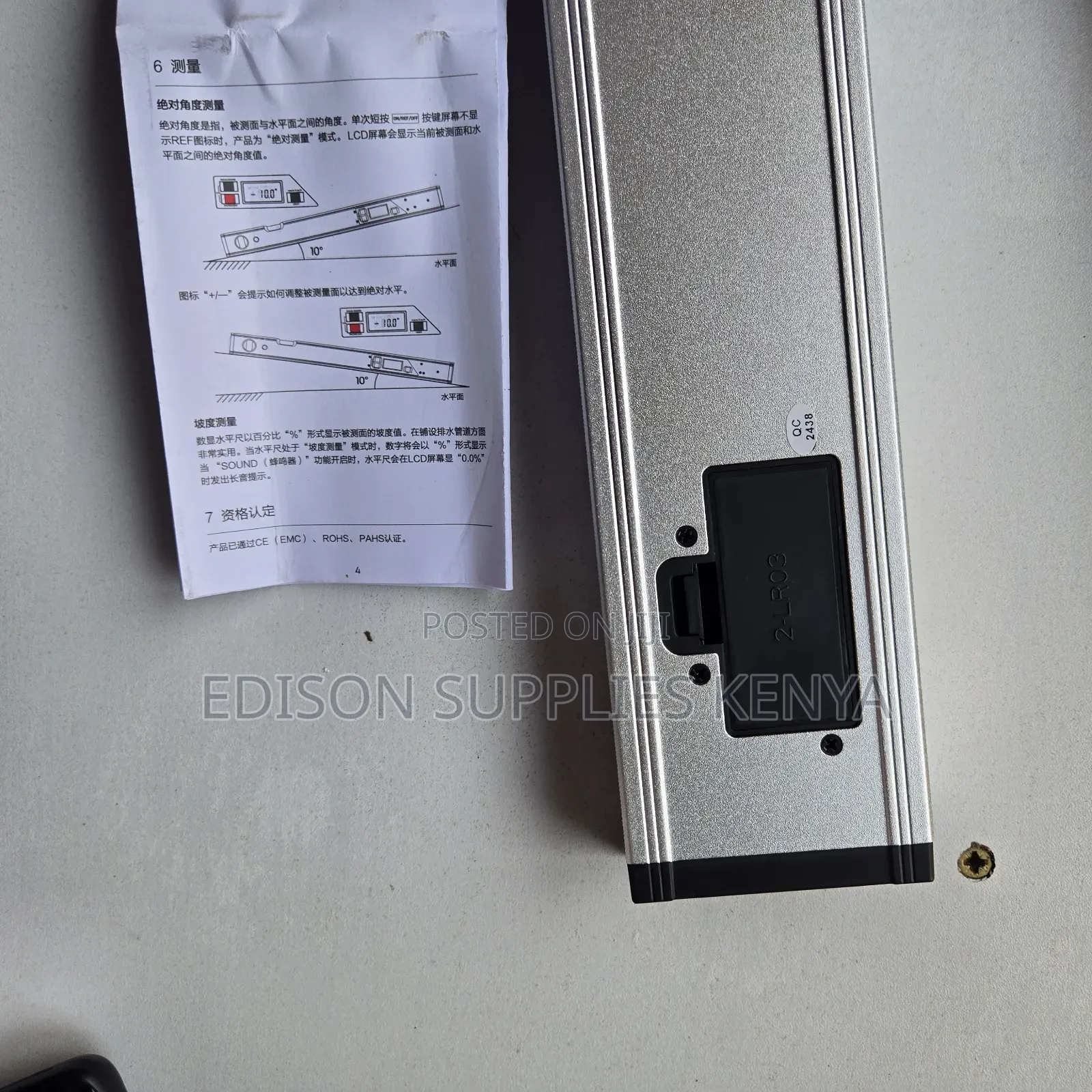 Digital Spirit Level 1 Metre Magnetic Angle Deli Inclinometer 100cm