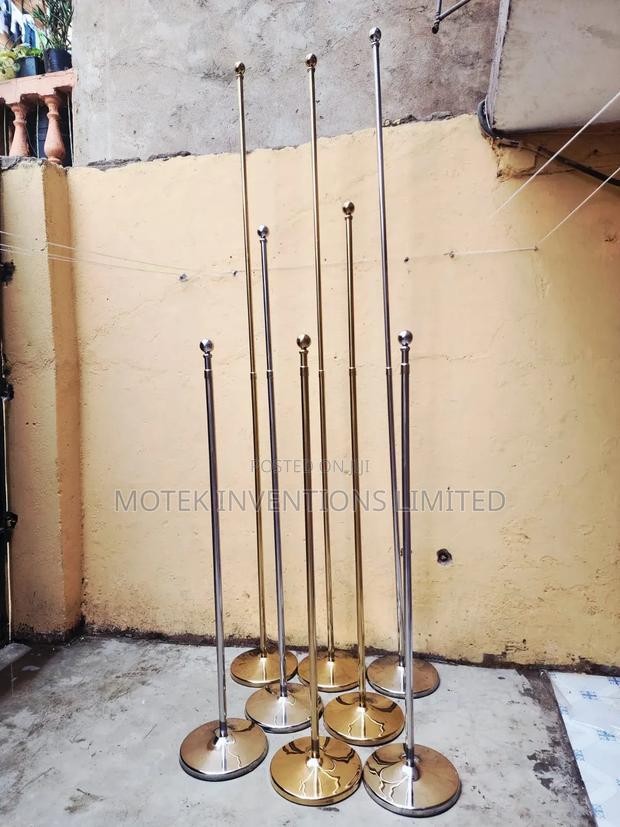 Flag Poles Golden and Silver