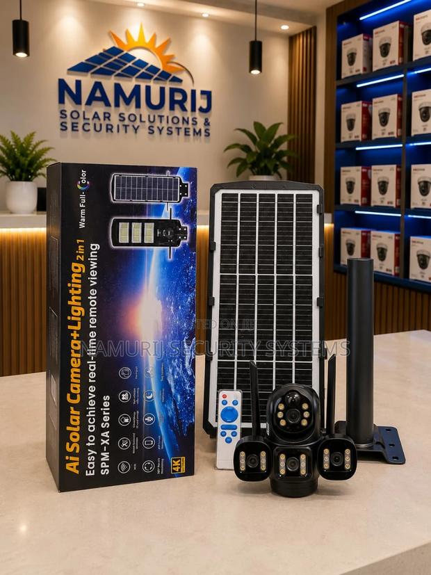 AI Solar CCTV Camera With Lighting | Smart Outdoor Security Camera - main view