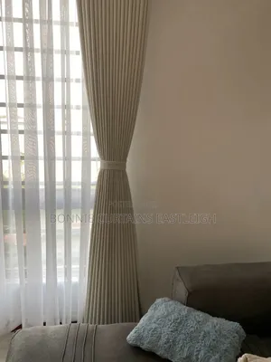 Cream Curtains and White Sheers