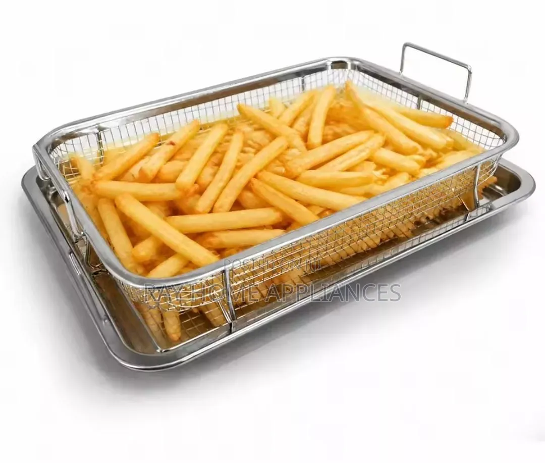 Heat Resistant Stainless Steel French Fries Basket + Tray