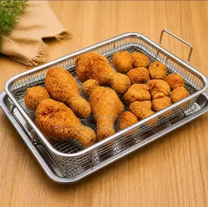 Heat Resistant Stainless Steel French Fries Basket + Tray