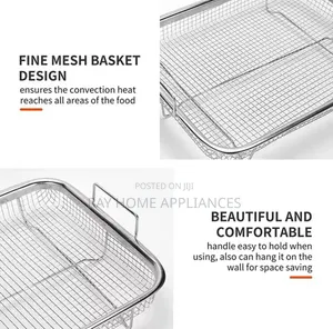 Stainless Steel Air Fryer Basket for Oven Rectangular Shape