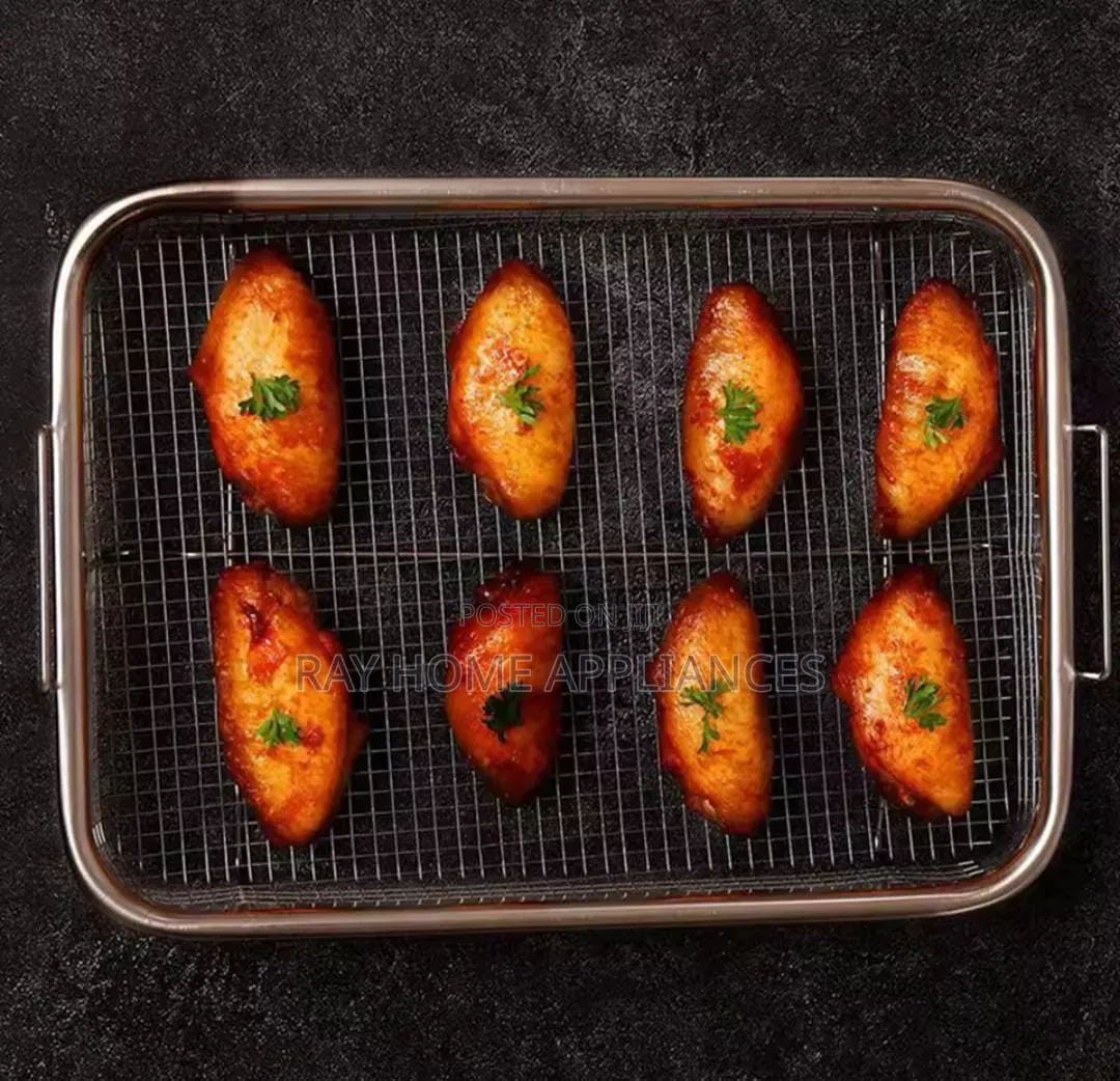 Stainless Steel Air Fryer Basket for Oven Rectangular Shape
