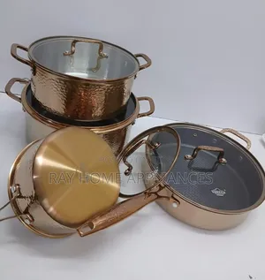8pieces Heavy Stainless Steel Cookware Set Gold Colour