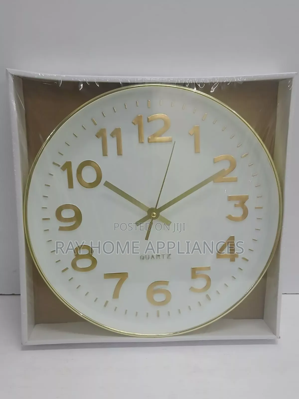 QUARTZ Wall Clock 3OCM Diameter Black White Available Gold Ring