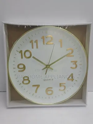 QUARTZ Wall Clock 3OCM Diameter Black White Available Gold Ring