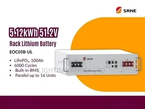 SRNE 5.12kwh - 51.2v Lithium Ion Battery Rack Type