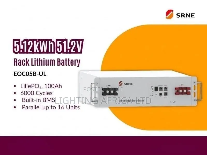 SRNE 5.12kwh - 51.2v Lithium Ion Battery Rack Type