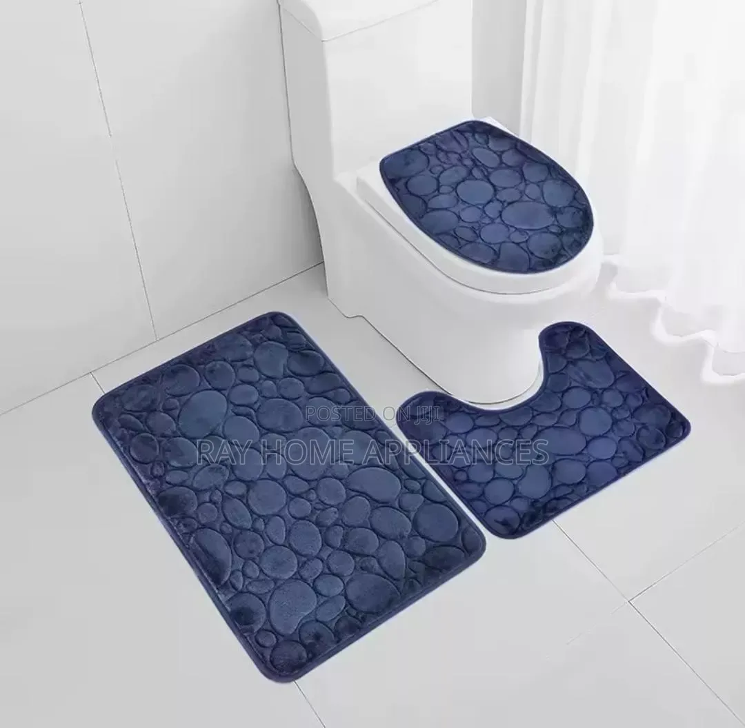 3 in 1 Toilet /Bathroom Mat Colours; BLACK,GREY,WHITE