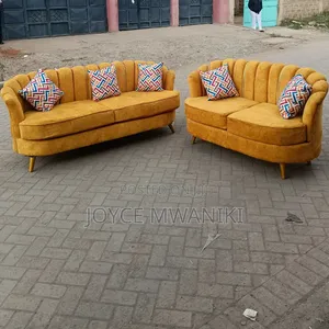 Sofa Set, 5 Seater With High Density Spring Cushions. M
