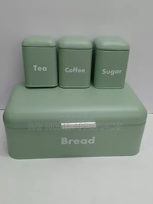 Unique Elegant Bread Storage Bin With 3pcs Canisters Material:alloy