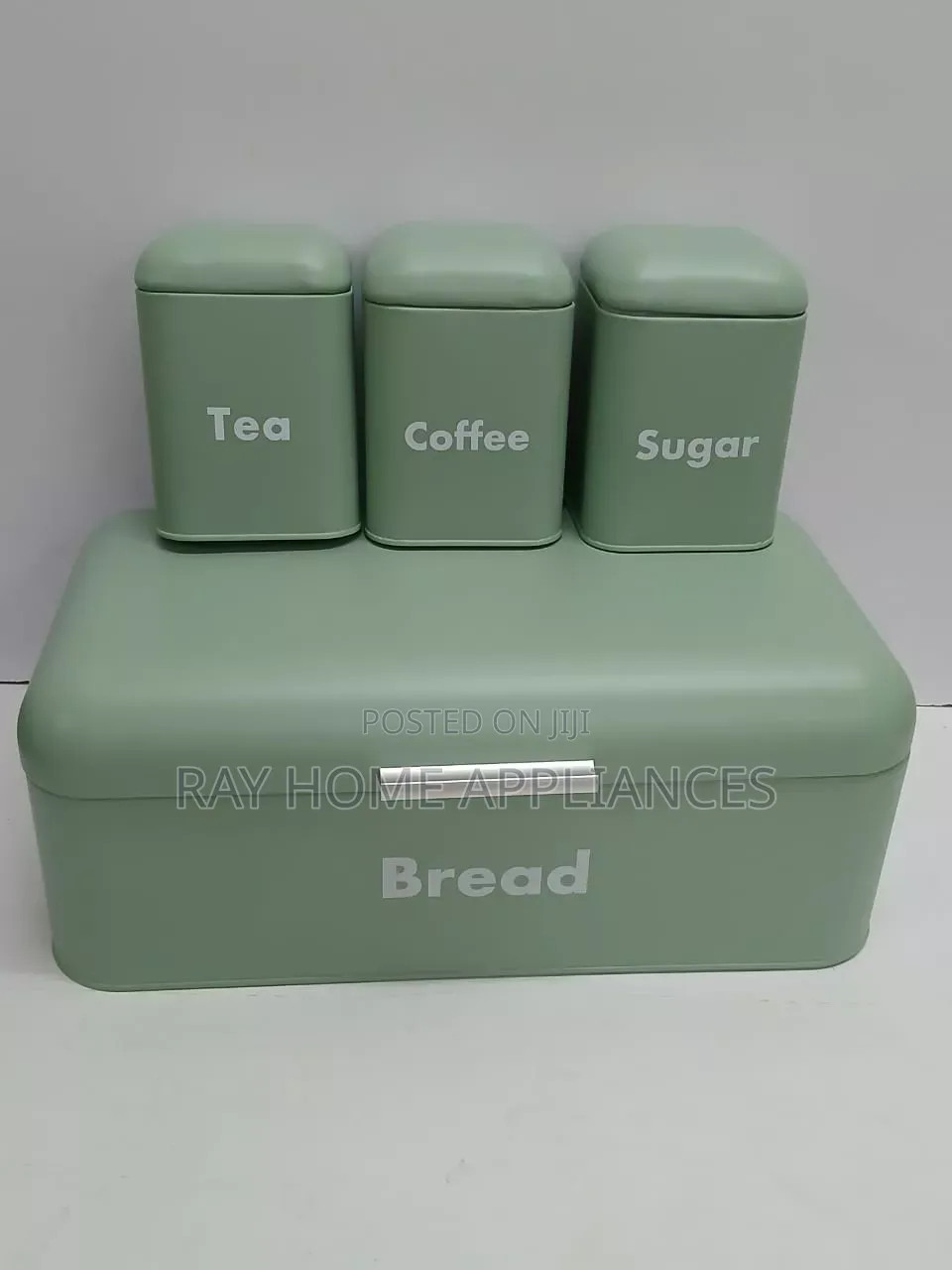 Unique Elegant Bread Storage Bin With 3pcs Canisters Material:alloy