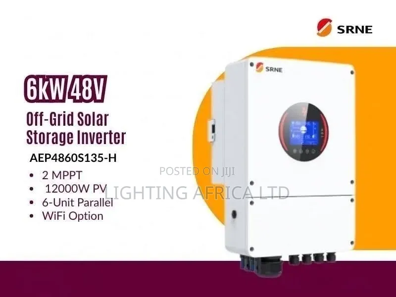SRNE 6kw - 48v Off-Grid Solar Storage Inverter 2 MPPT Inbuilt