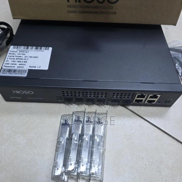 HiOSO 4-Port OLT EPON FTTH 1U Rack Mount