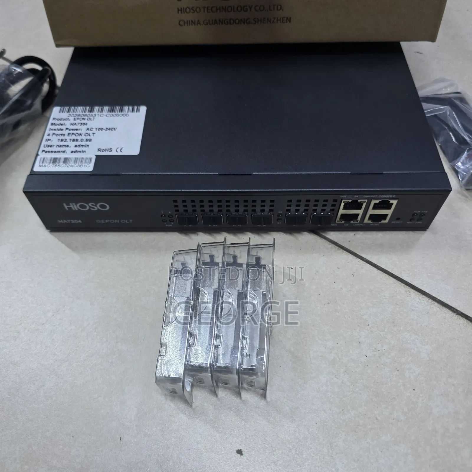 HiOSO EPON OLT 4 PON Port Fiber Optic FTTH