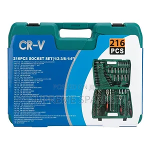 216pc Socket Wrench Tool Set Chrome Vanadium Mechanic Ratchet Kit