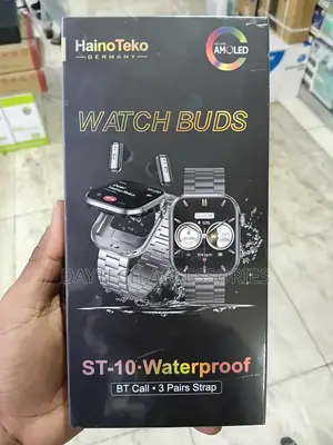 HainoTeko ST-10 Watch Buds With AMOLED Display - Black