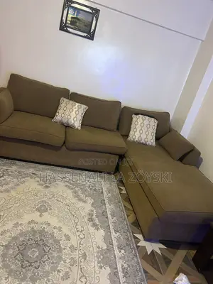 Brown L-Shaped Sofa