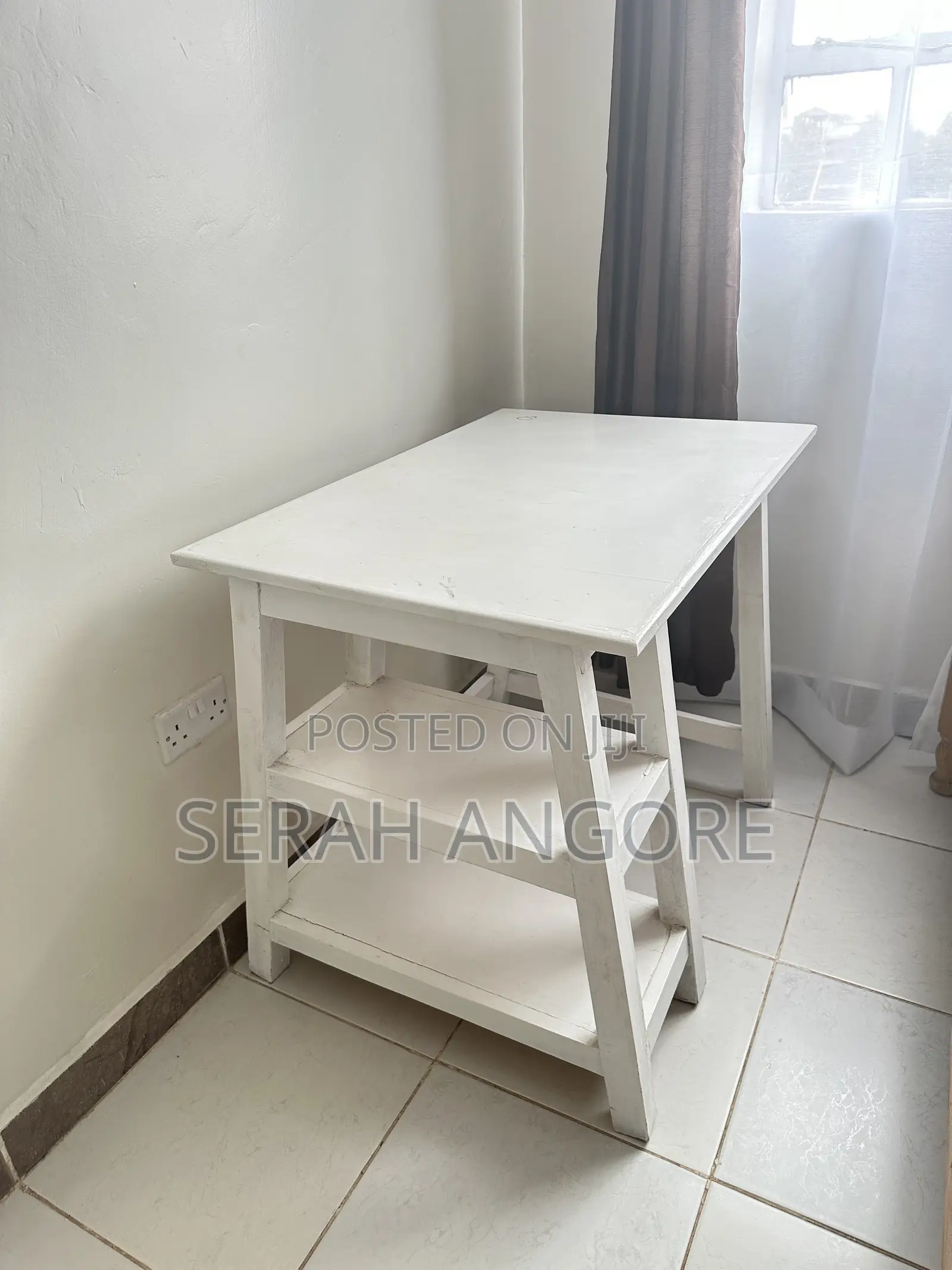 A Nice Very Durable White Study Table for Sale